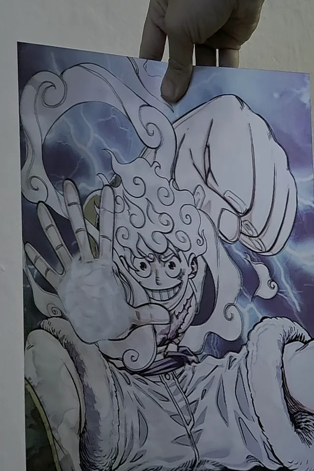 Poster flip de One Piece: Luffy Gear 5 (arte lineal)