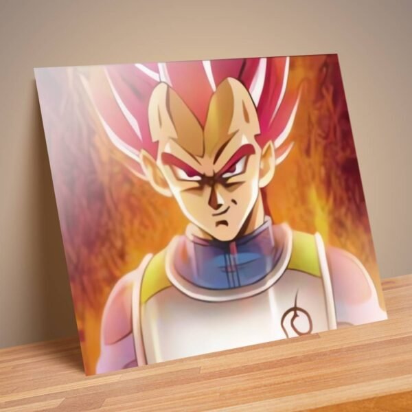 Cuadro Decorativo Anime Poster 3D Vegeta SSJ Dios Rojo y Azul - Image 4