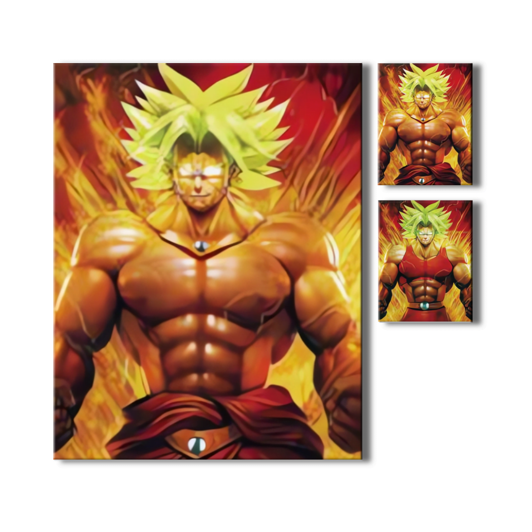 Cartel Decorativo Poster 3D Broly SS - PVC 30x40 2 en 1