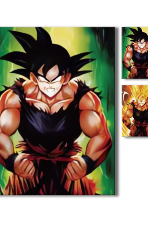 Cartel Decorativo Poster 3D Goku SS face 2 - PVC 30x40 2 en 1