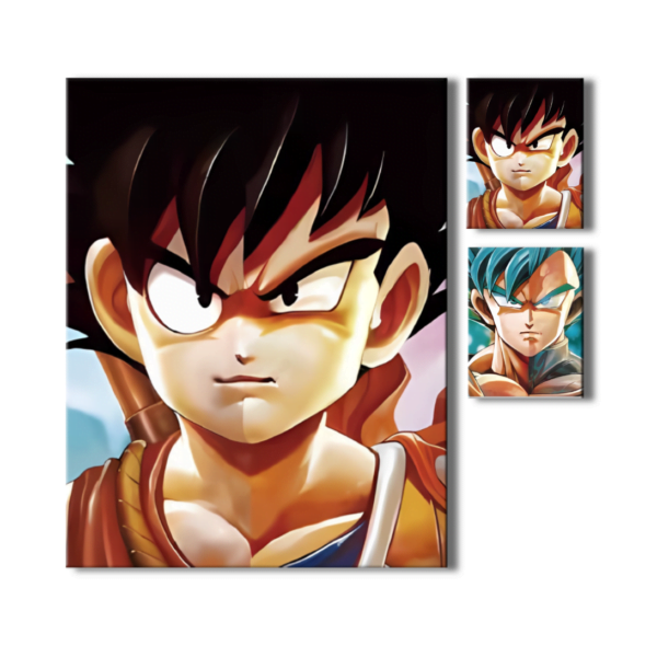 Cartel Decorativo Poster 3D Goku Vegeta Azul 4K 30×40 2 en 1