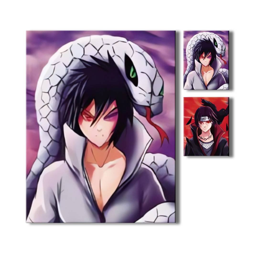 Cartel Decorativo Poster Itachi Sasuke 3D 30x40 2 en 1