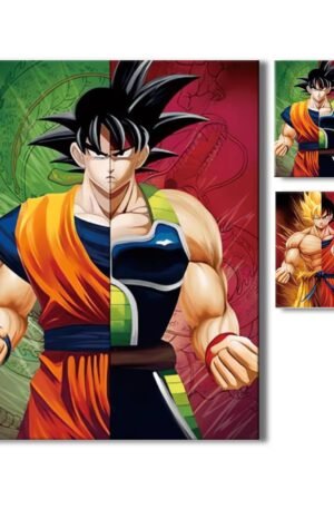 Descubre el poderoso legado de Bardock y Goku en este increíble Cartel Decorativo Poster 3D PVC 2 en 1