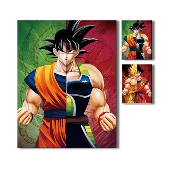 Descubre el poderoso legado de Bardock y Goku en este increíble Cartel Decorativo Poster 3D PVC 2 en 1