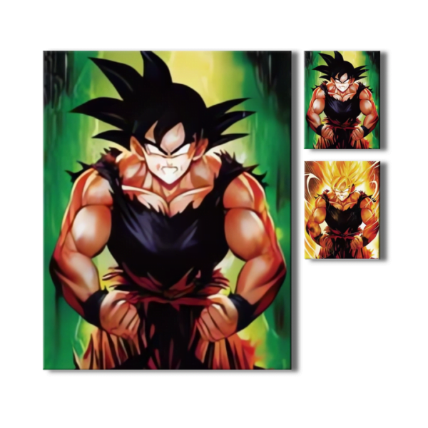 Cartel Decorativo Poster 3D Goku SS face 2 - PVC 30x40 2 en 1