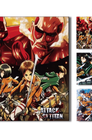 Poster 3D Attack on Titan 4K 30×40 3 en 1