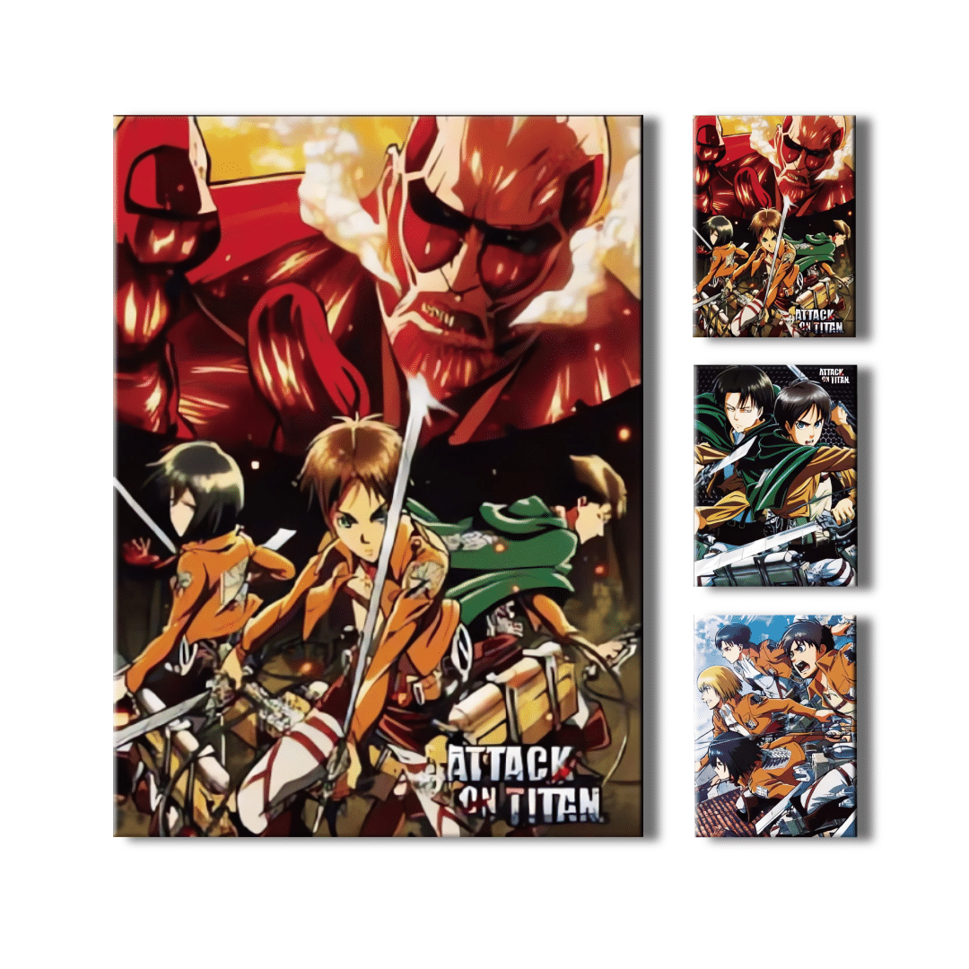 Poster 3D Attack on Titan 4K 30×40 3 en 1