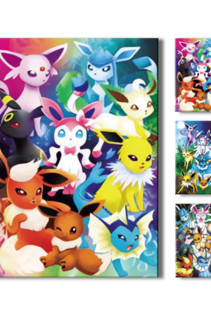 Cuadro Decorativo Poster 3D Eevee Evoluciones 4K 30×40 3 en 1