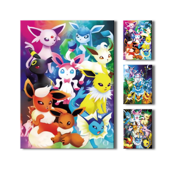 Cuadro Decorativo Poster 3D Eevee Evoluciones 4K 30×40 3 en 1