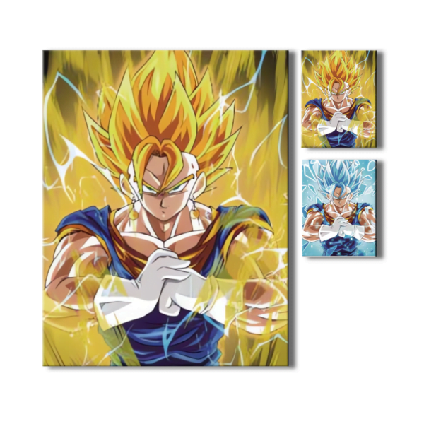 Adorna tu Espacio con el Poderoso Cartel Decorativo Poster 3D Vegetto Blue 4K 30×40 2 en 1