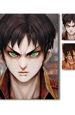 Cuadro Decorativo Poster 3D Eren Jaeger Titan 4K 30×40 2 en 1