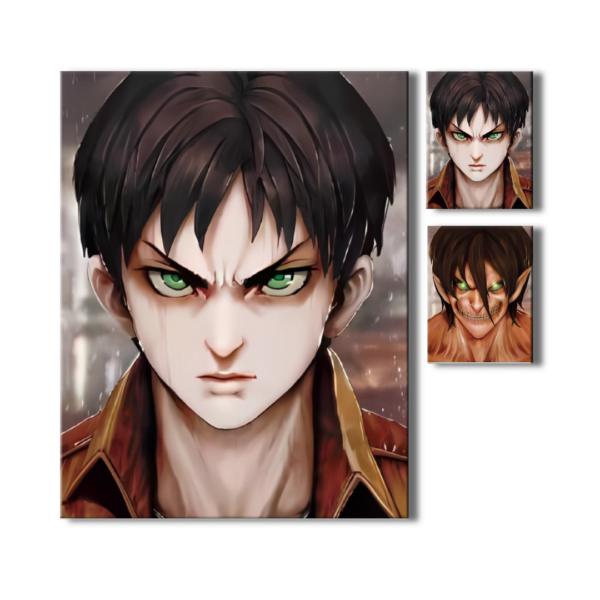 Cuadro Decorativo Poster 3D Eren Jaeger Titan 4K 30×40 2 en 1