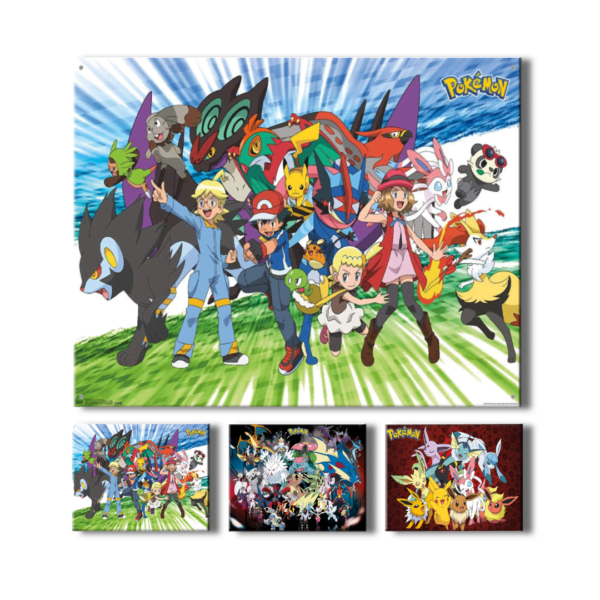 Poster 3D Pokemon Mega 4K 30×40 3 en 1