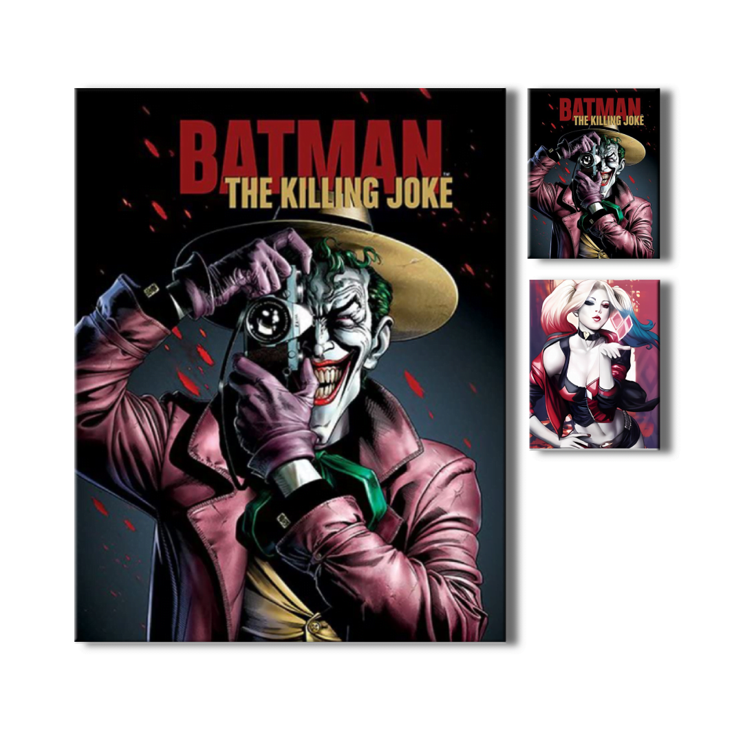 El Dúo Dinámico del Caos: Cartel Decorativo Poster 3D Joker Harley Quinn 4K 30×40 2 en 1