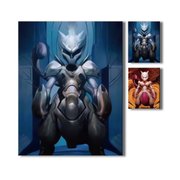 Cuadro Decorativo Poster 3D Armored Mewtwo 4K 30×40 2 en 1