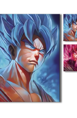 Cartel Decorativo Poster 3D Goku Azul Black Goku 4K 30×40 2 en 1