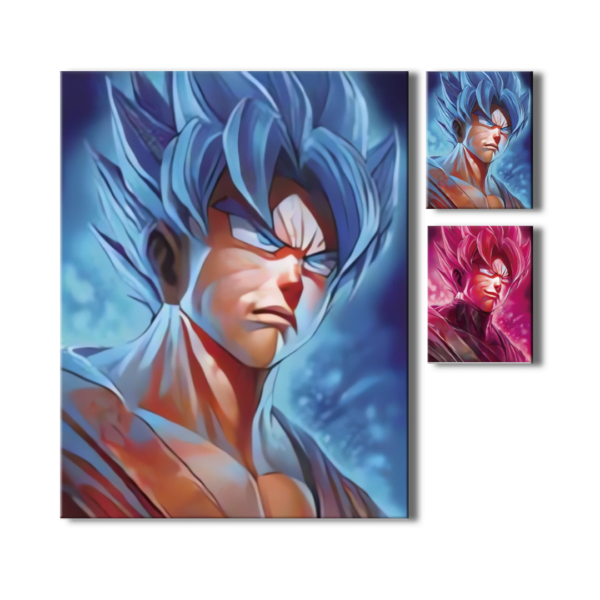 Cartel Decorativo Poster 3D Goku Azul Black Goku 4K 30×40 2 en 1