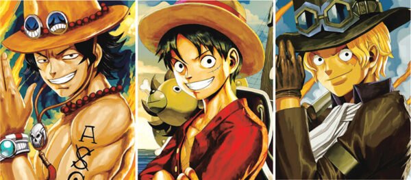 Poster 3D Ace Sabo Luffy One Piece: Un tributo épico a los hermanos piratas - Image 3