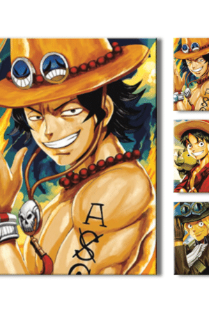 Poster 3D Ace Sabo Luffy One Piece: Un tributo épico a los hermanos piratas