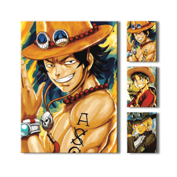 Poster 3D Ace Sabo Luffy One Piece: Un tributo épico a los hermanos piratas