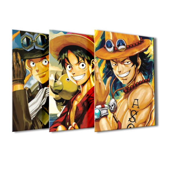 Poster 3D Ace Sabo Luffy One Piece: Un tributo épico a los hermanos piratas - Image 2